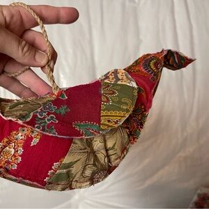 New Pottery Barn Holiday Multicolor Patchwork Bird Ornament Décor- Large S/3